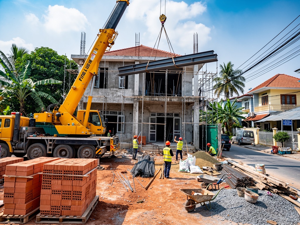 Cẩu vật liệu & Phá dỡ - Xe cẩu Giang Khôi Hưng Yên [Ảnh minh họa]